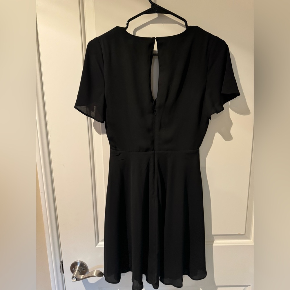 Express Black Mini Dress with Flutter Sleeves - Picture 2 of 5